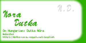 nora dutka business card